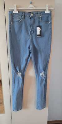 Nowe super jeansy dżinsy damskie rurki z wysokim stanem bawełna rozm.M