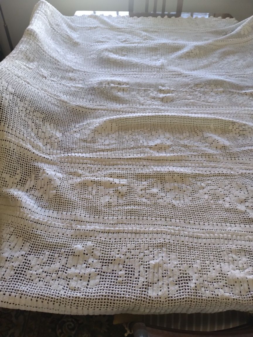 Lote peças crochet, linha de algodão branco