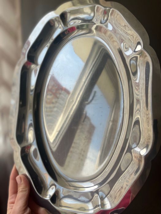 Блюдо, разнос з сталі Італія 18/10 Вінтаж