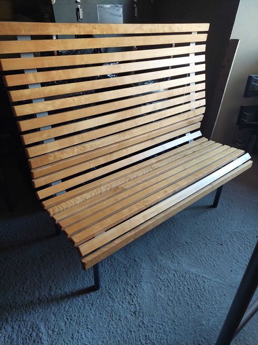 IKEA drewniane ławki wysokie oparcie 4szt. taras, balkon, ogród Tanio
