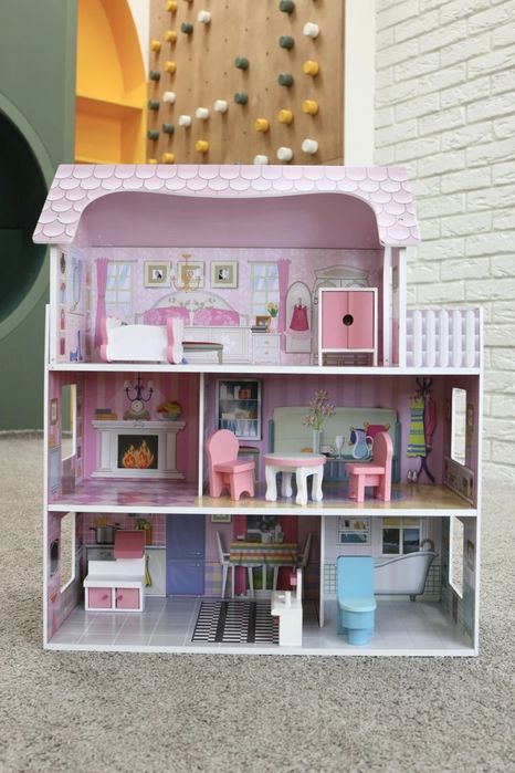 Ляльковий будиночок Limo Toy MD-1204 — великий дерев'яний 3-поверховий