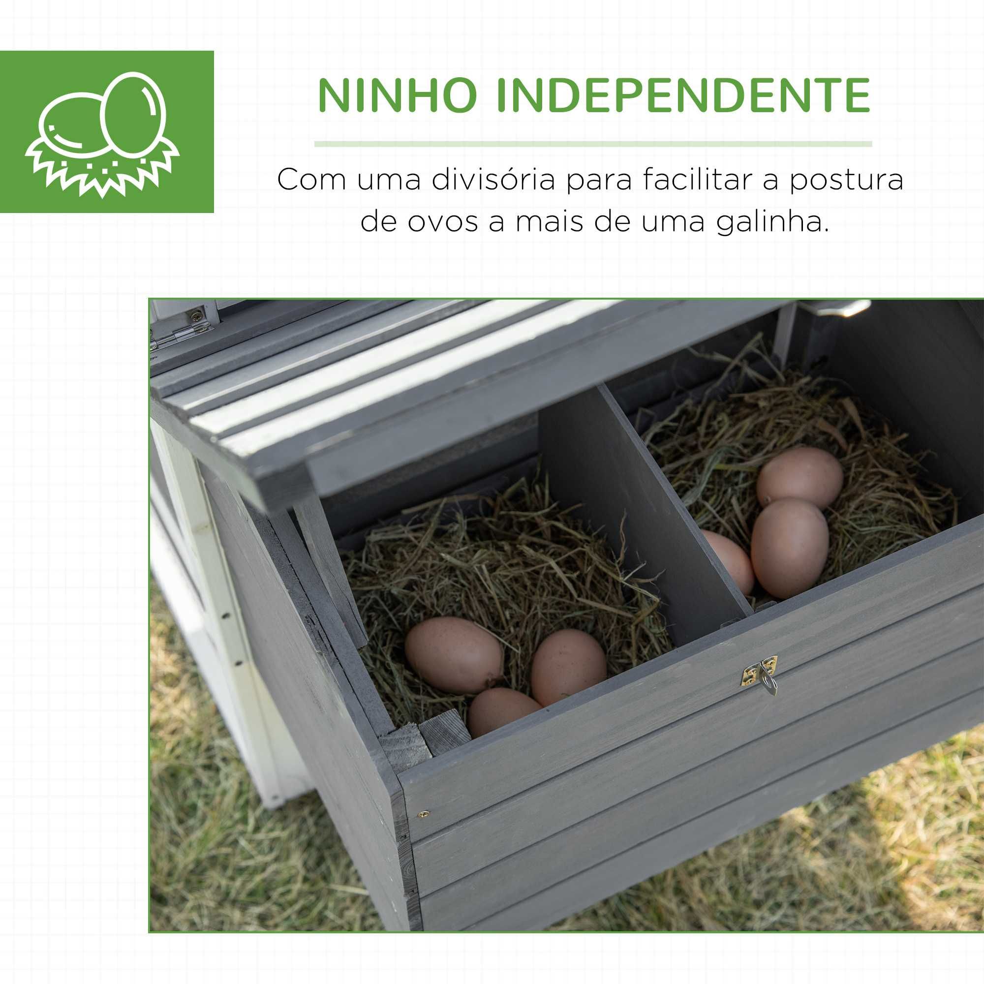 Galinheiro de Madeira p/ Exterior com Ninho 150x54x87 cm
