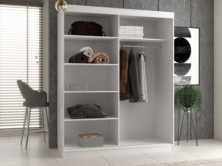 SZAFA Przesuwna 2 Drzwi Półki IGA 160 cm + Szprosy RÓŻNE KOLORY