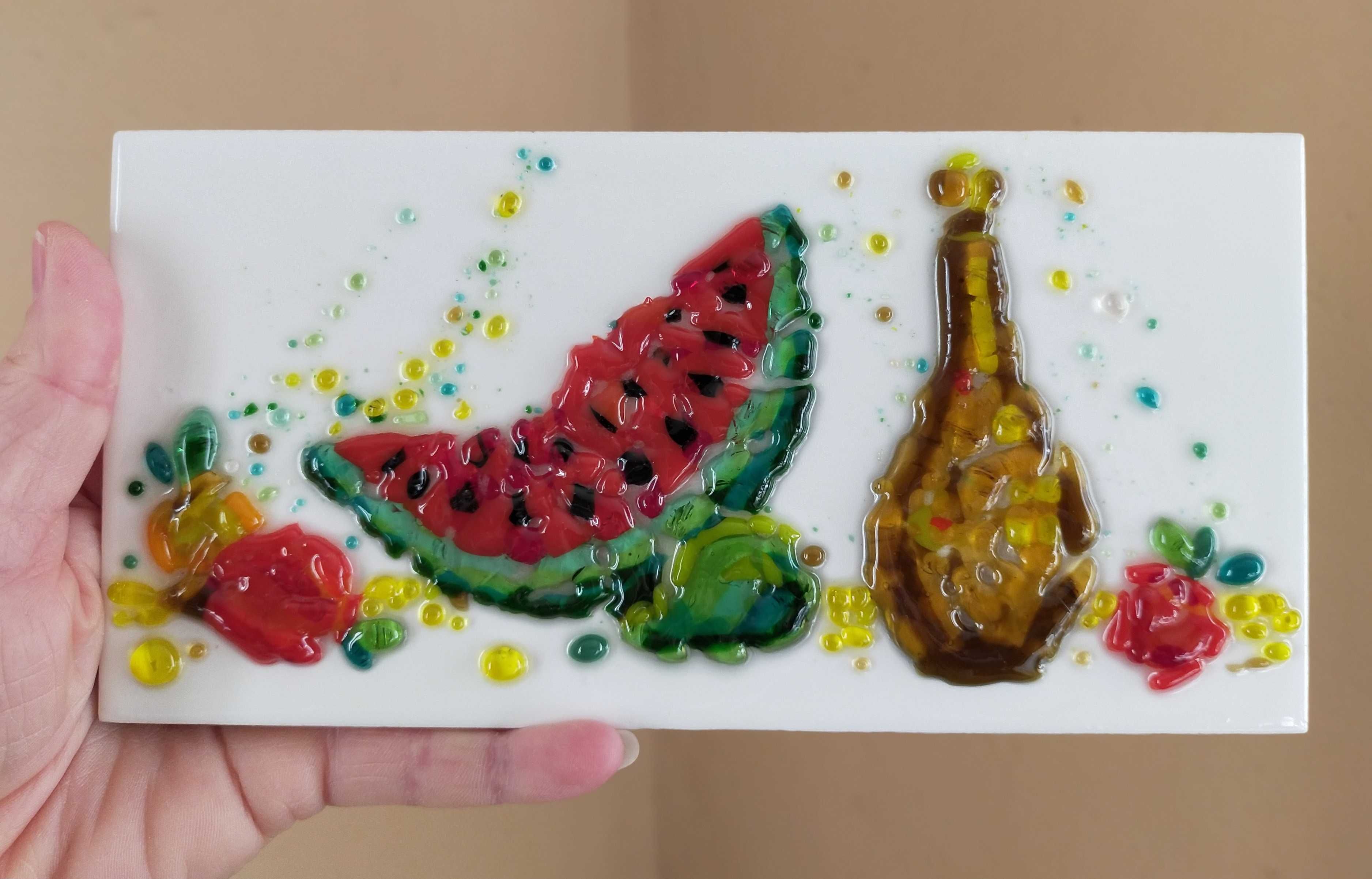 Картина на керамічній плитці "Натюрморт з фруктами"