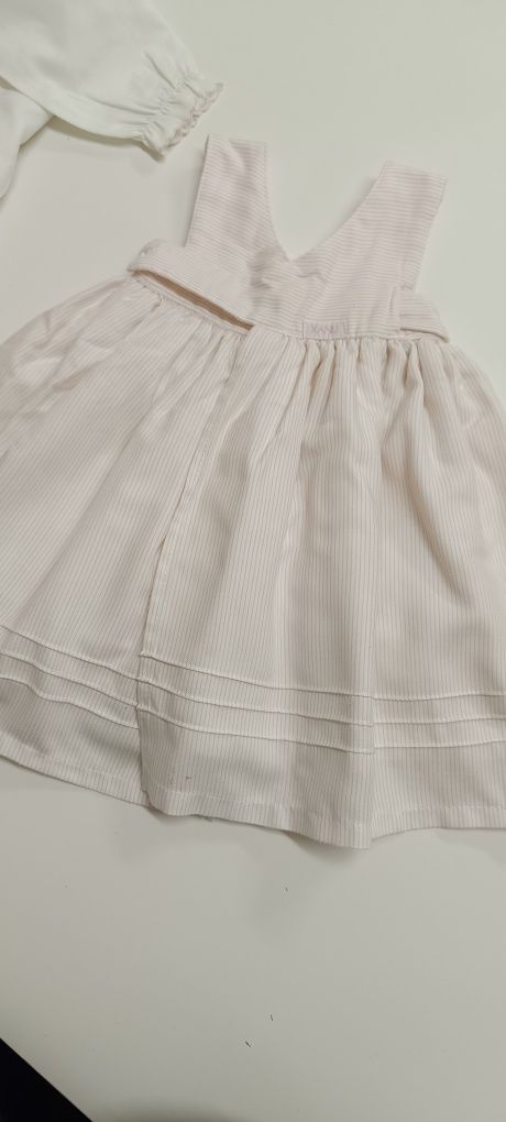 Vestido de menina com camisa bordada  1/3 meses