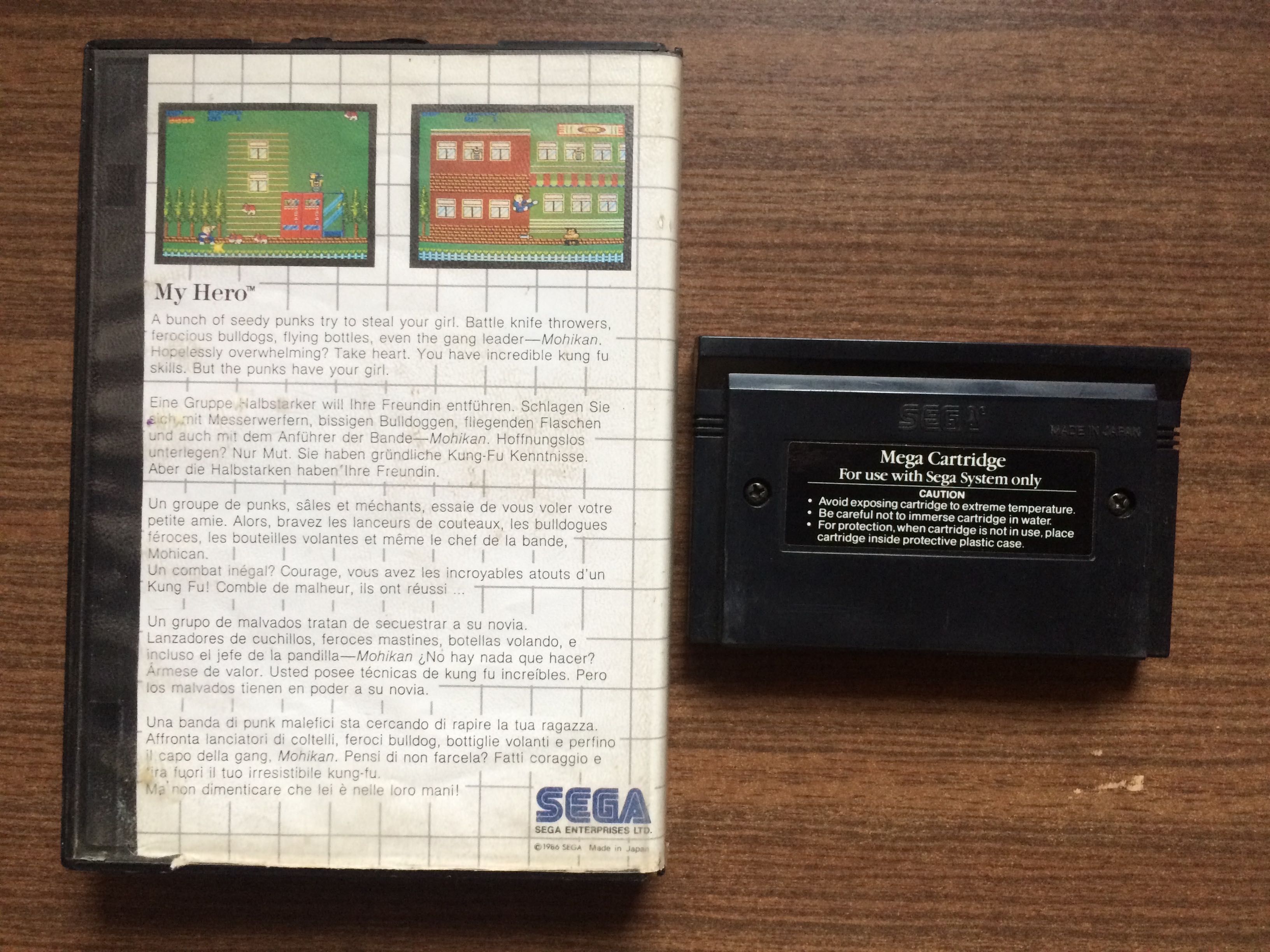Игра на Sega Master System "My Hero" (PAL)