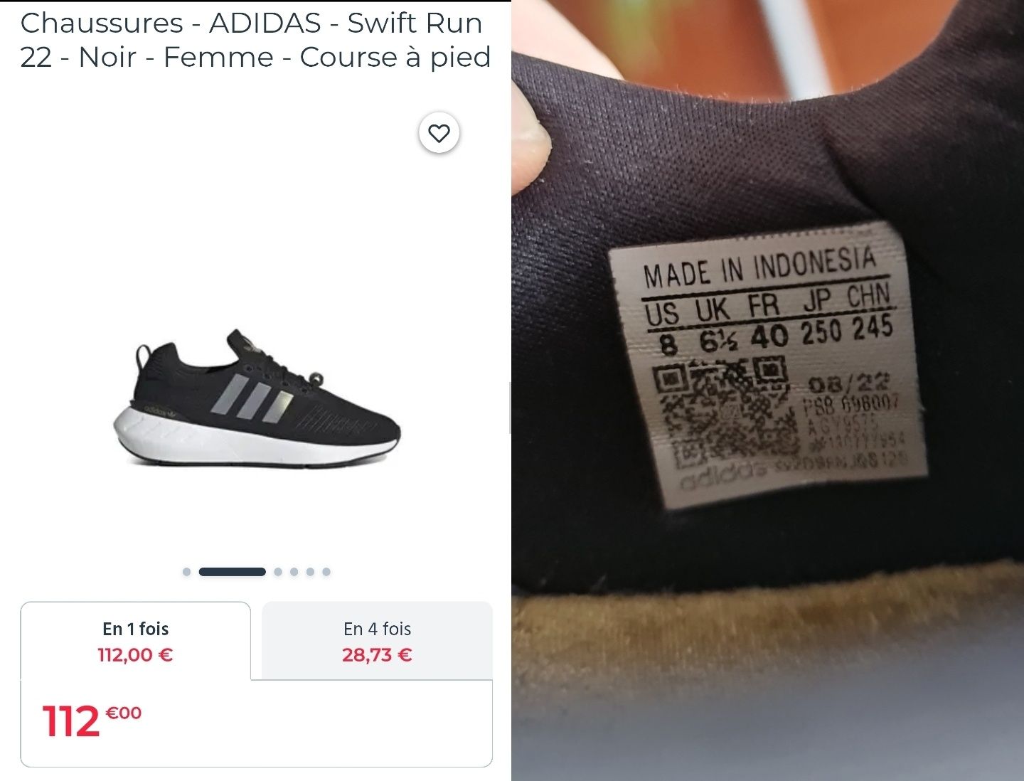 Оригинальные кроссовки Adidas Swift Run 22 40р. 25см.