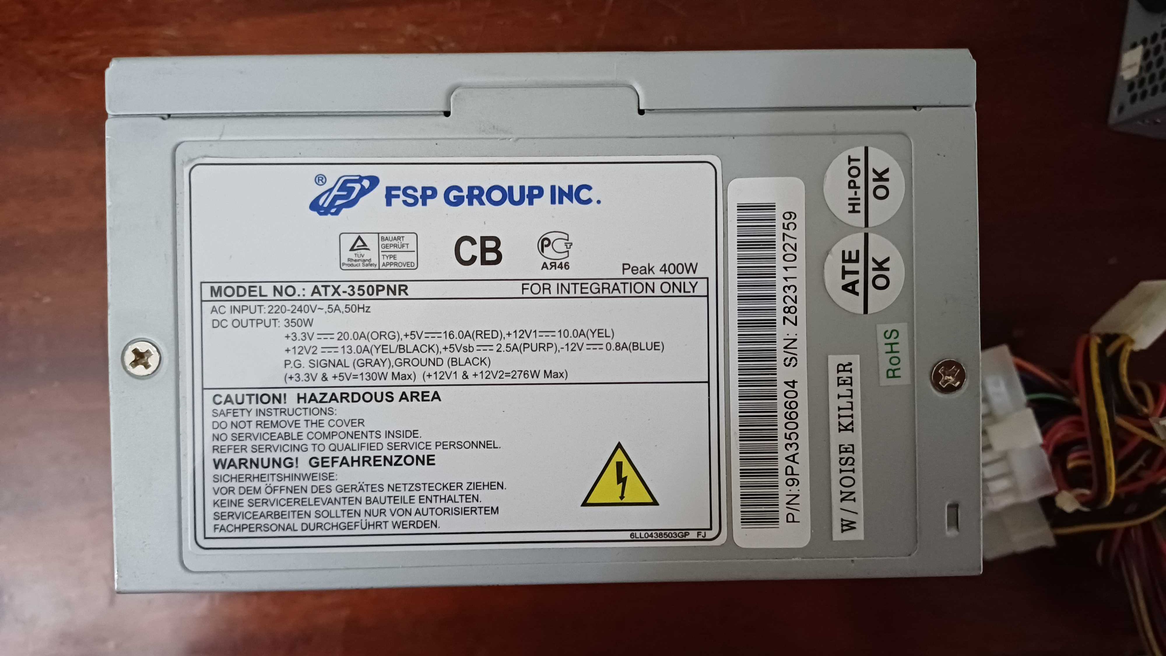 Блоки питания ATX 350w 400w 450w на выбор