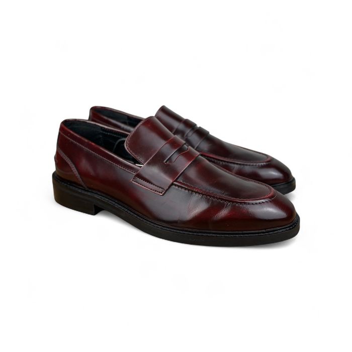 Zign r. 41 – eleganckie skórzane mokasyny w burgundowym kolorze