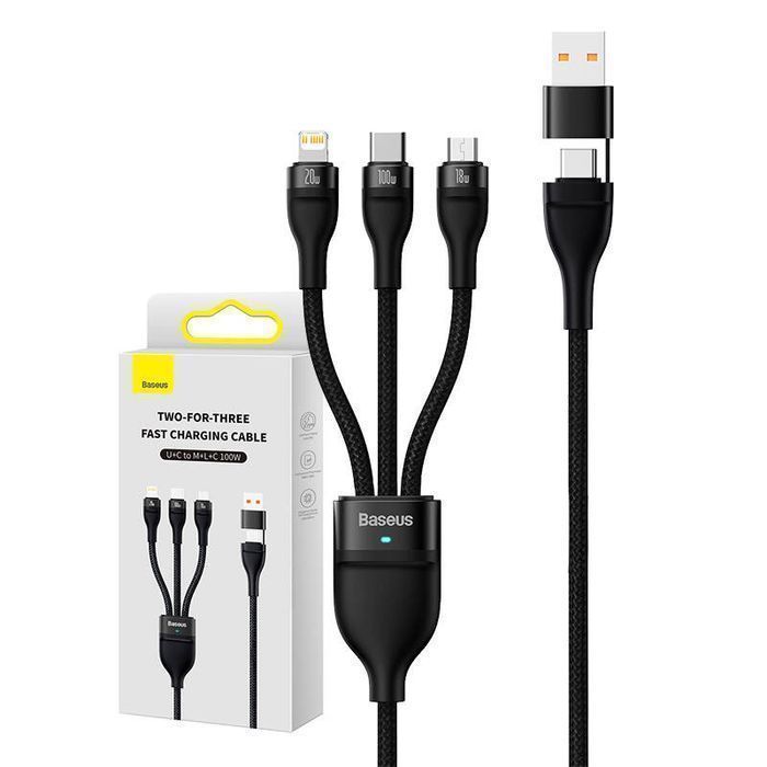 Flash Micro Usb Baseus Series Usb Usb-C 100W, (Czarny) Lightning,