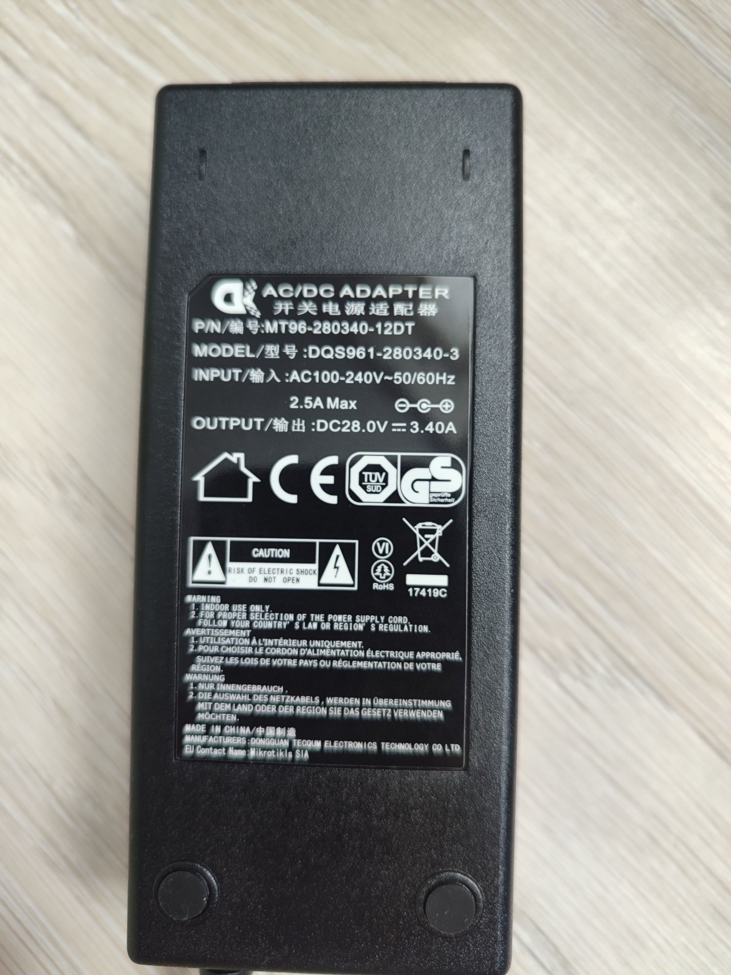 БЖ Mikrotik  DQS961-280340-3 (24V, 3.4A, 95W)