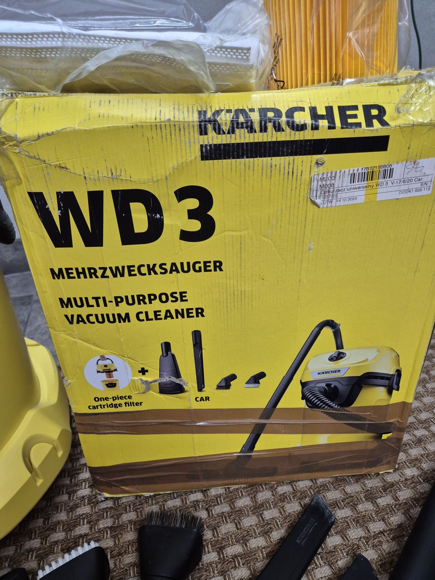 Odkurzacz przemysłowy Karcher WD 3, gwarancja