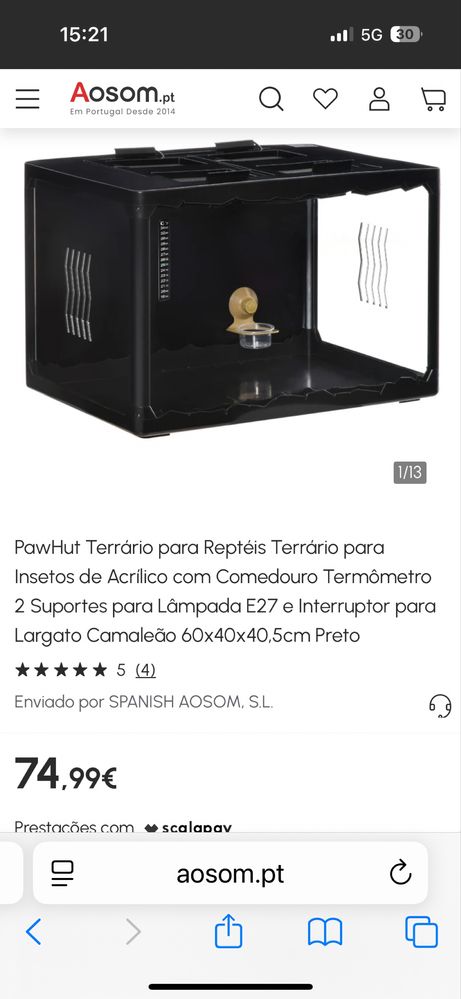 Vendo gaiola/terrario