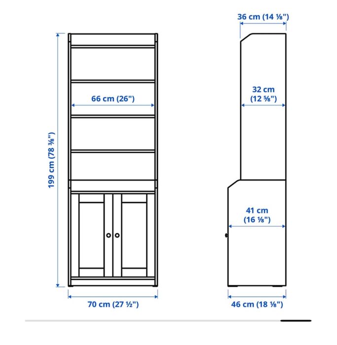 Estante IKEA cinzento 70x41x199cm