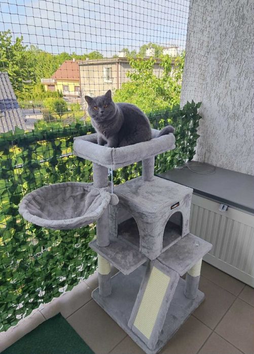 Drapak dla kota z legowiskiem i jaskinią 96 cm wysoki