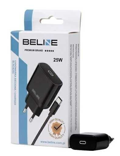 Beline Ładowarka sieciowa 1x USB-C 25W + kabel USB-C PD 3.0  GaN