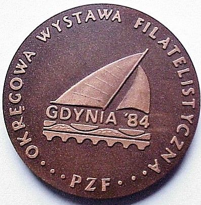 Medal - Okręgowa Wystawa Filatelistyczna, PZF, Gdynia 1984