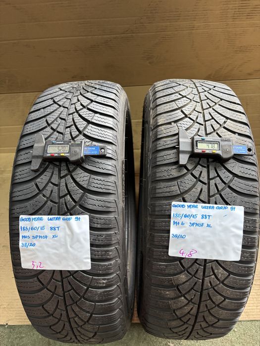 2x 185/60R15 88T GOODYEAR ULTRA GRIP 9+ opona zimowa 2020 M+S 3PMSF XL