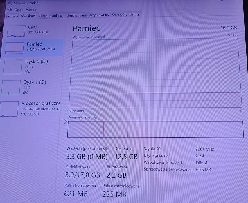Tani komputer GAMINGOWY (i5-9400F, 16GB RAM, SSD, HDD, GTX 1060 3GB)