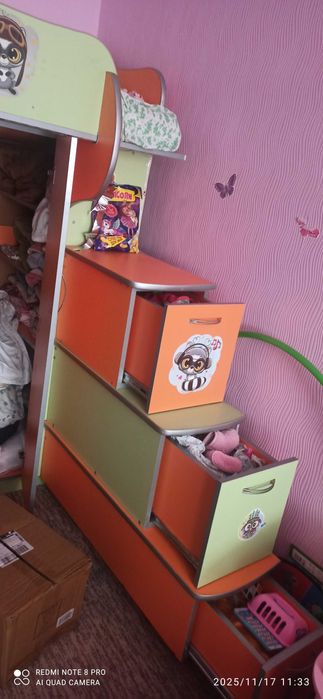 Дитячі меблі, двоповерхове ліжко 3 в 1