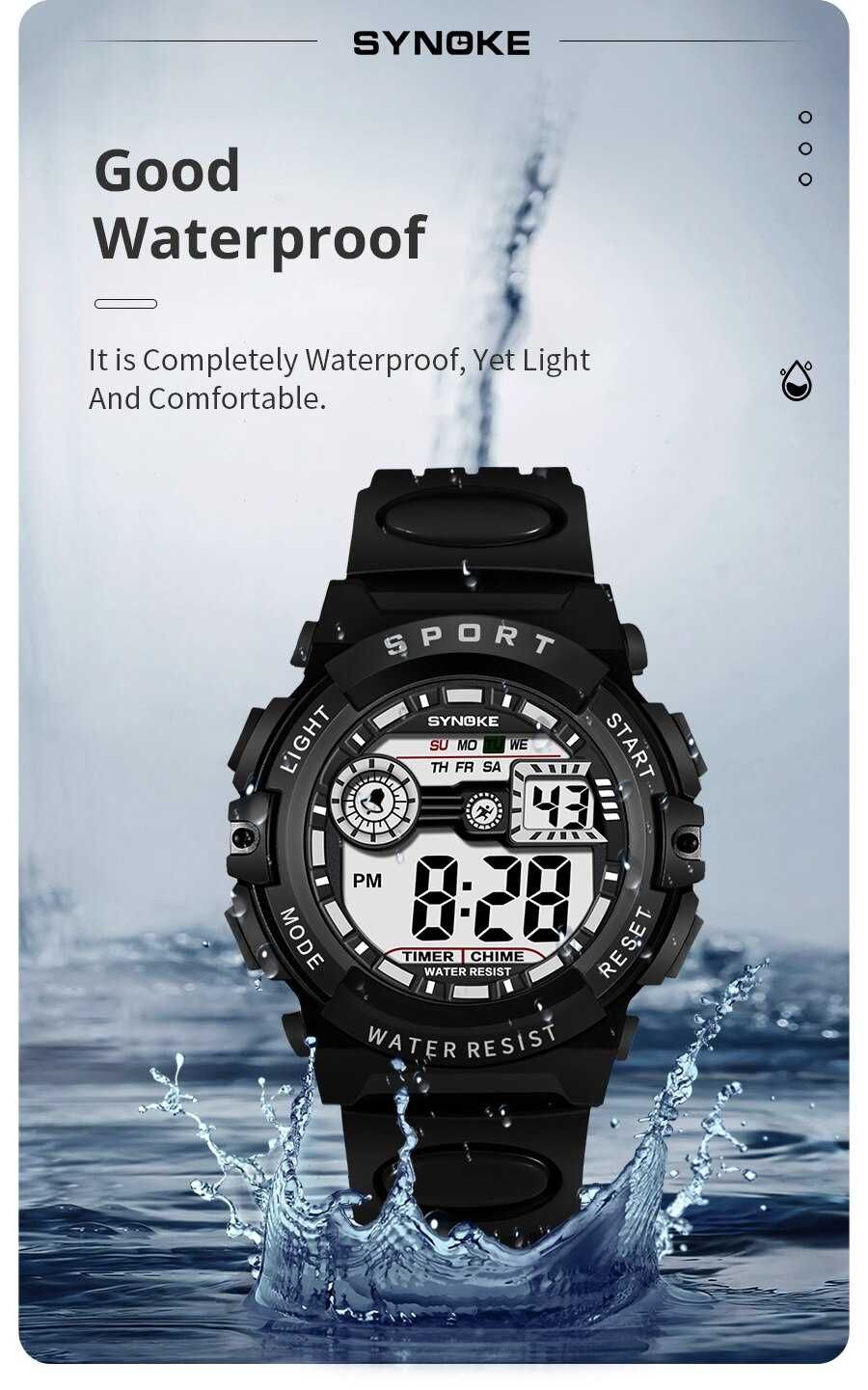 Zegarek dla dziecka chłopca Synoke elektroniczny sportowy cyfrowy LED