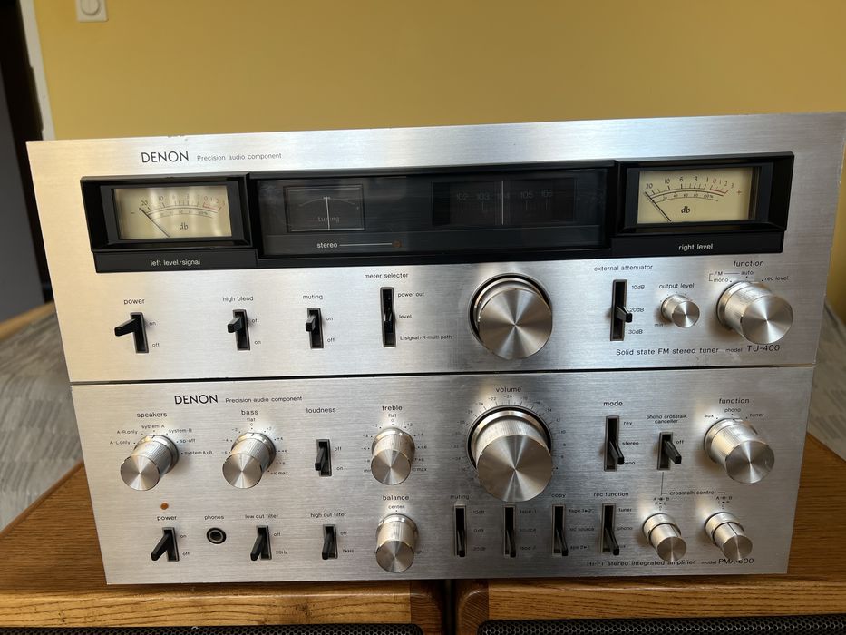 Zestaw Vintage Hi-Fi wzmacniacz Denon PMA-600 tuner Denon TU-400