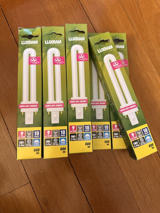 Conj 6 lâmpadas Luxram 9W G23 novas