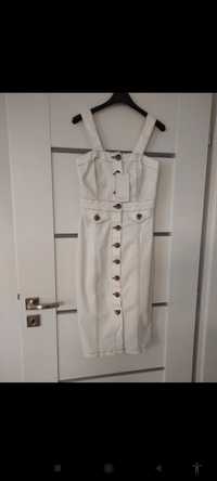 Modna biała nowa sukienka jeansowa s Michelle Keegan