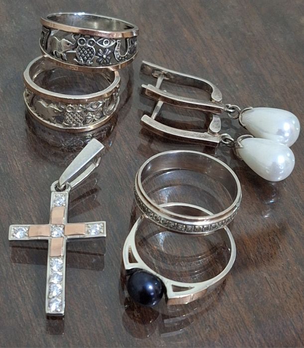 Срібло 925 проби з золотом