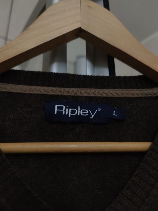 sweter sweterek męski Ripley L długi rękaw denim classic sport retro