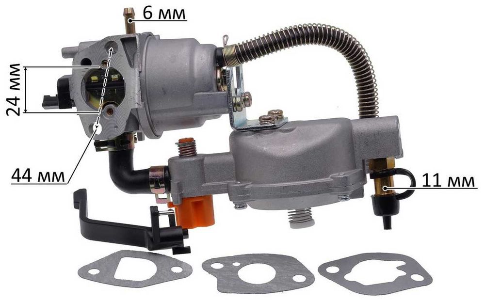 Карбюратор генератора 168F, 170F 2.0-3.0 kWt (газовый редуктор) gen283