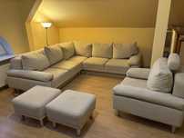 Nowa cena 20% taniej - Naroznik ( spanie ) - fotel - dwa podnozki