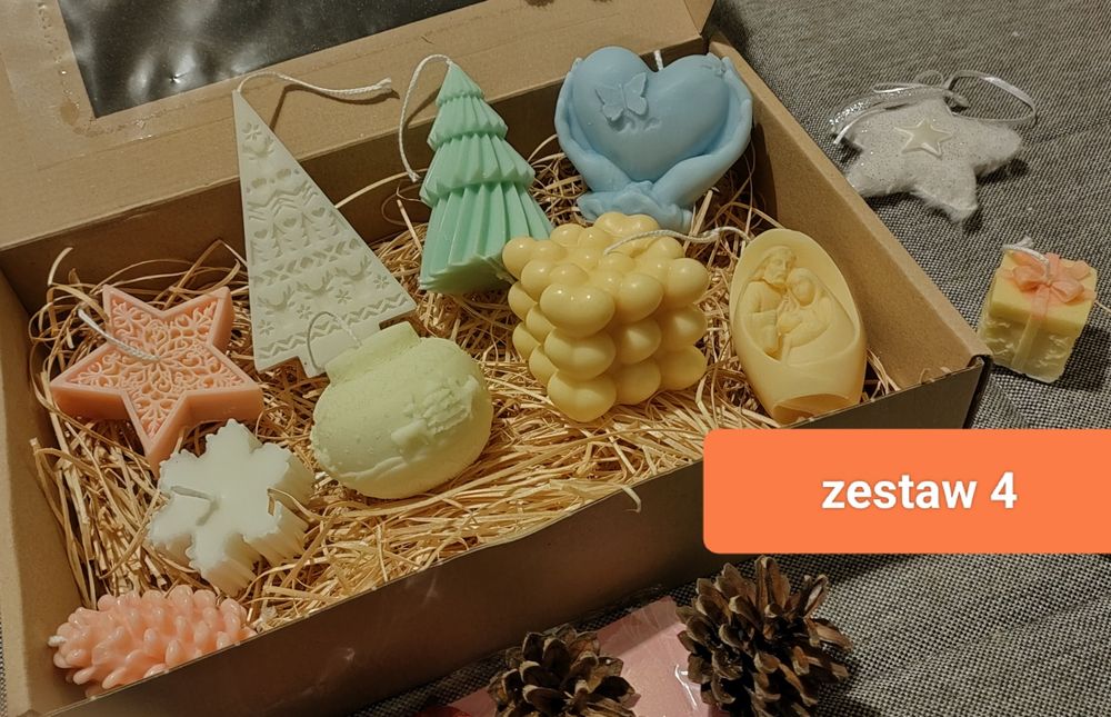 Świece ozdobne zestaw 9 świec