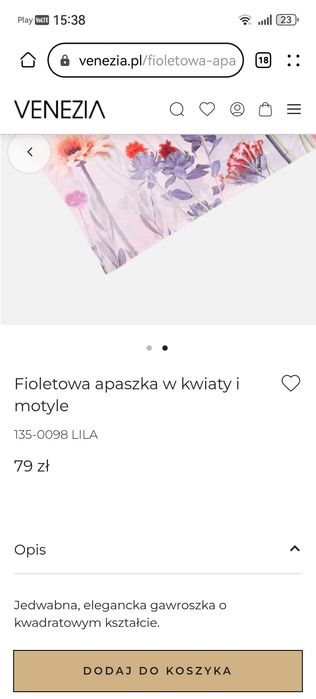 Jedwaba apaszka fioletowa VENEZIA