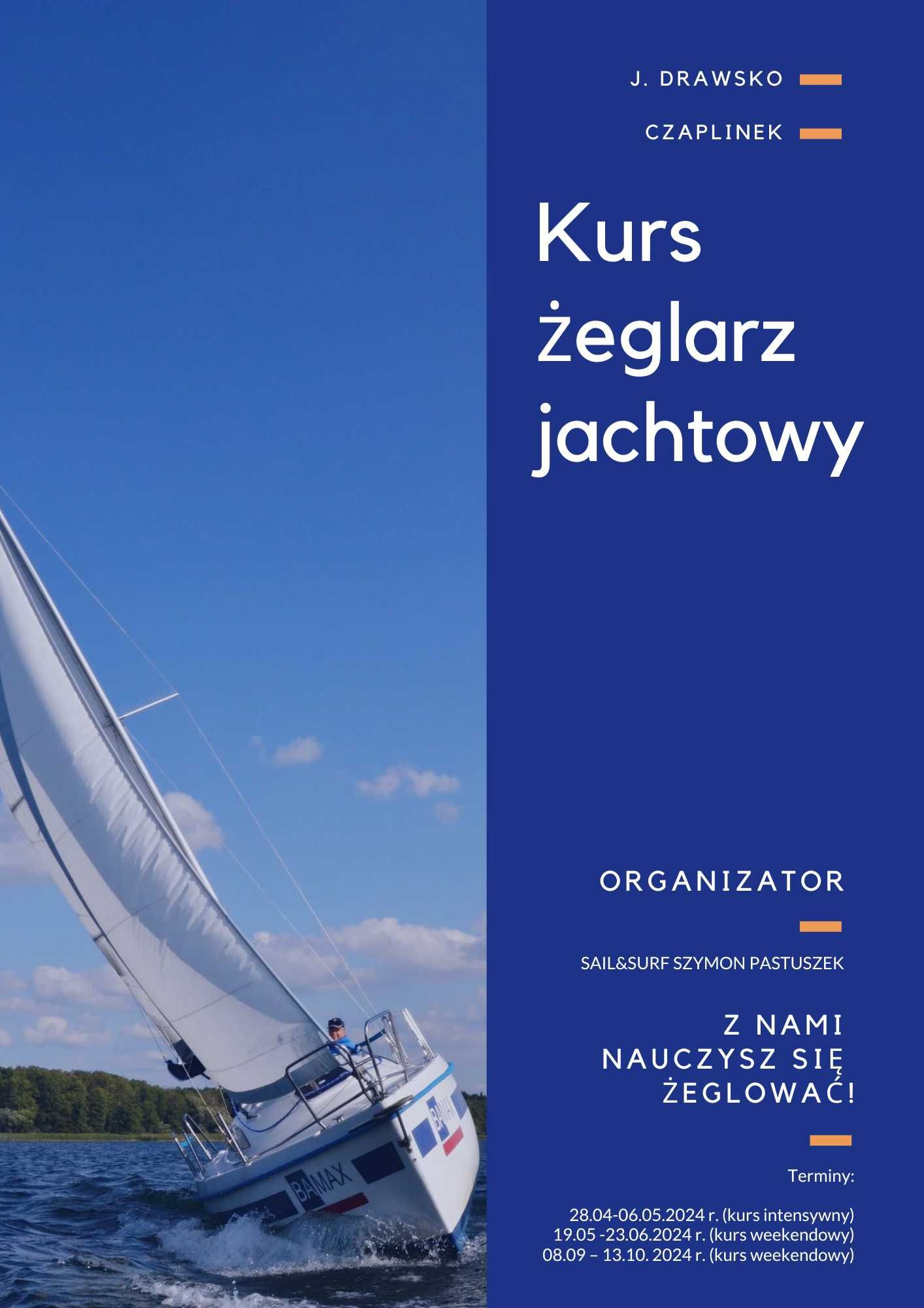 Kurs patent żeglarza jachtowego zachodniopomorskie Czaplinek