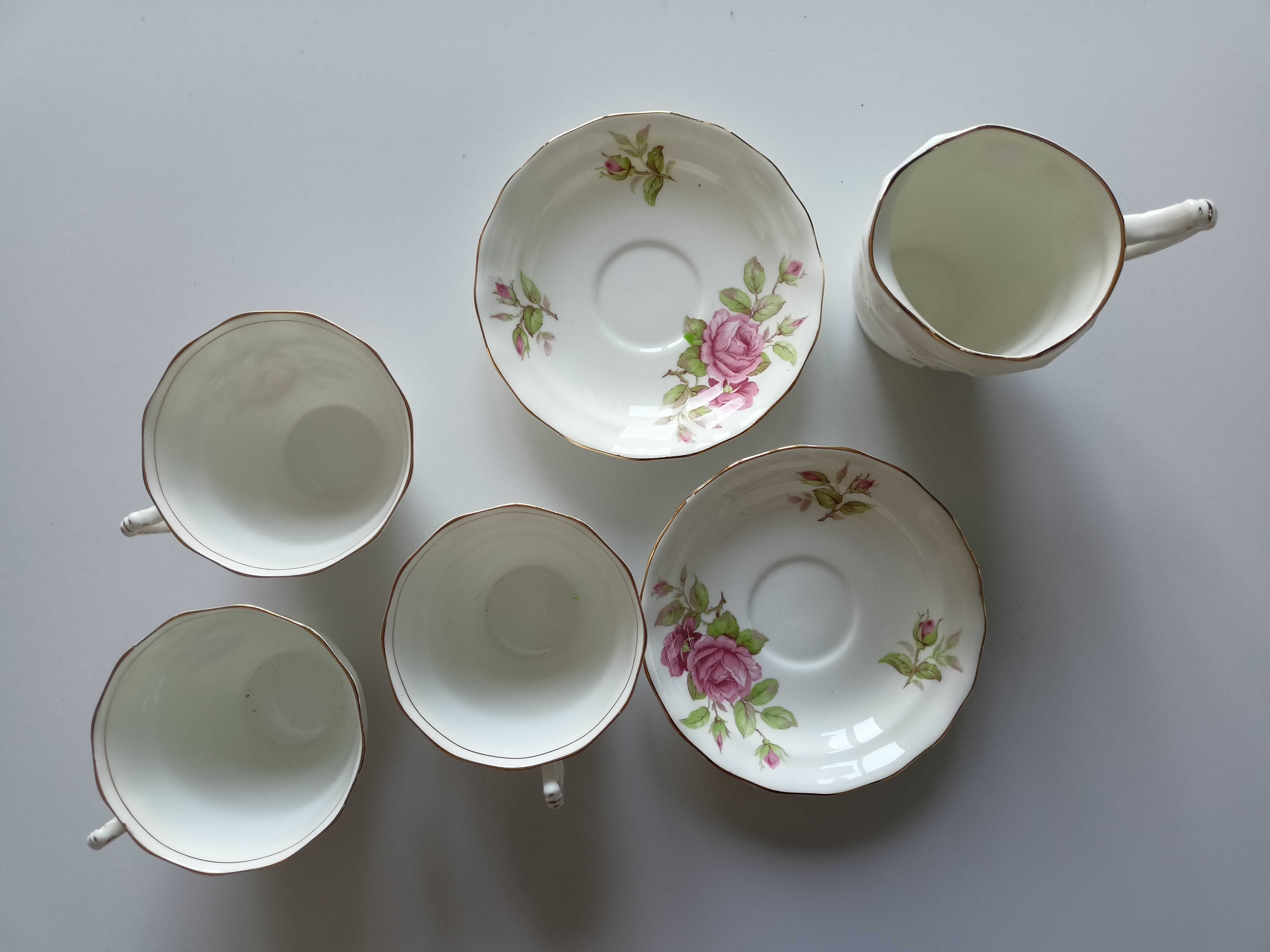 Old royal bone China porcelana zestaw filiżanek dzbanek kwiaty