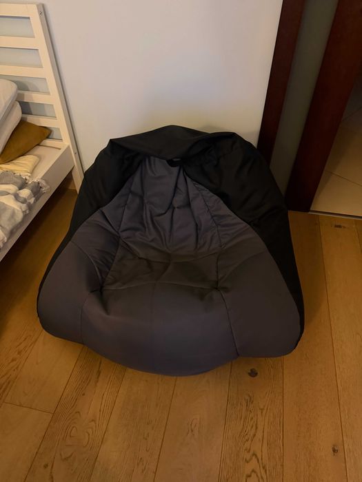 Pufa GRUSZA szary-czarny XL 130x90