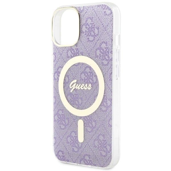 Guess Etui 4G MagSafe do iPhone 14 Plus / 15 Plus 6.7" Purpurowe