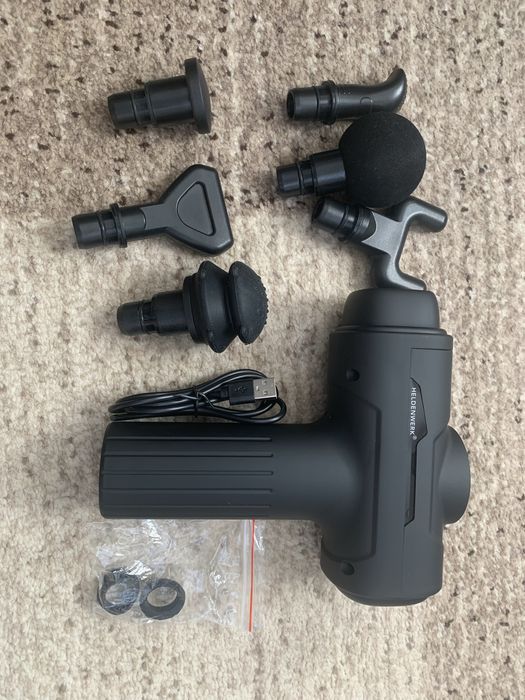 Масажний (массажер) пістолет Massage gun Heldenwerk 6 насадок.