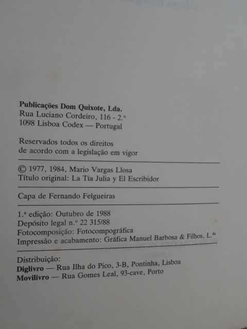 A Tia Julia e o Escrevedor de Mario Vargas Llosa - 1ª Edição