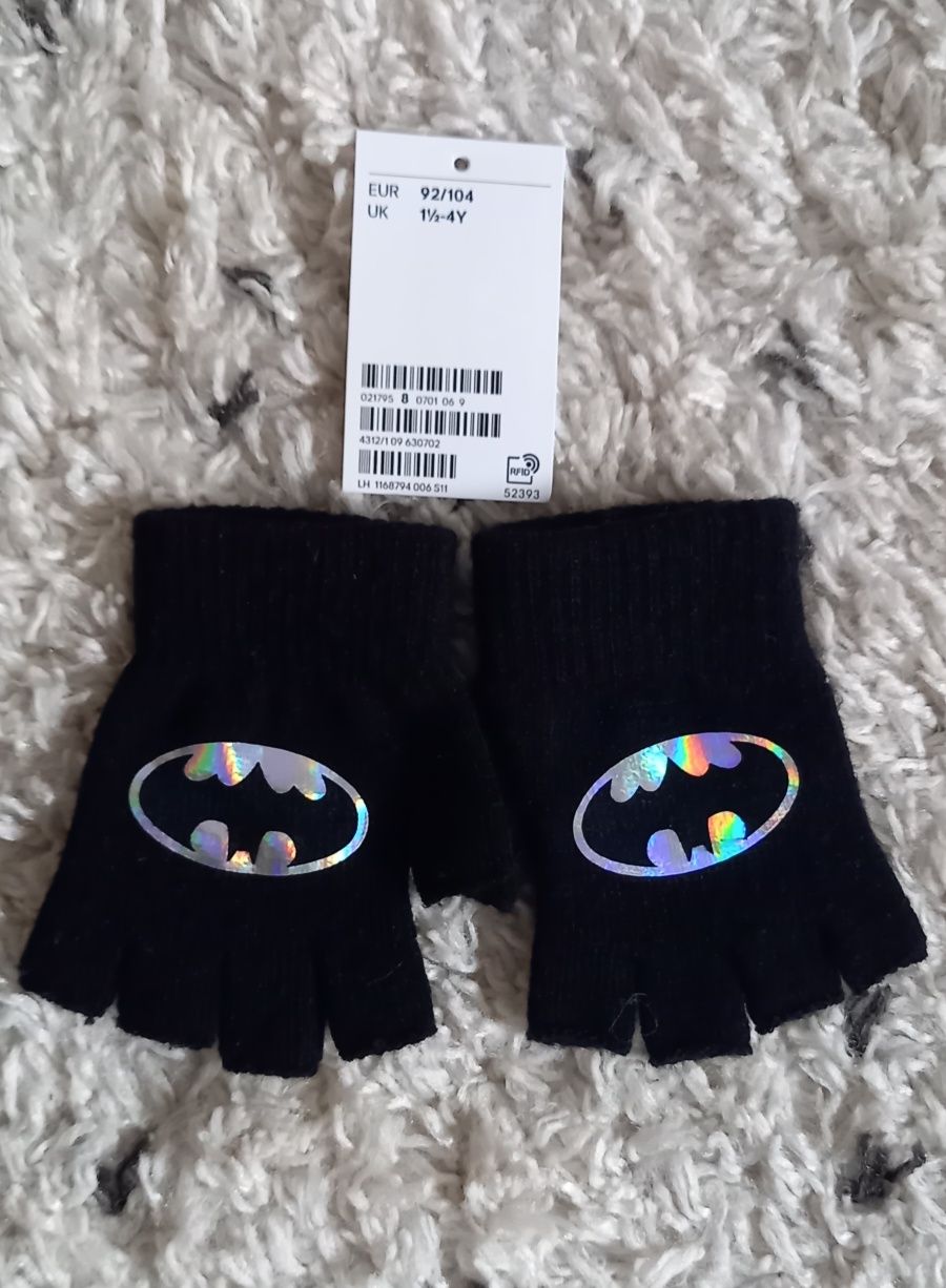 H&M rękawiczki Batman nowe 92/104 komplet zestaw mitenki