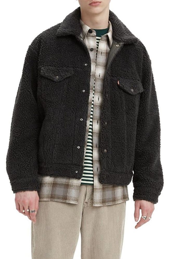 S M XL 44 46 50 Levis sherpa куртка черная чорна шерпа левайс cozy