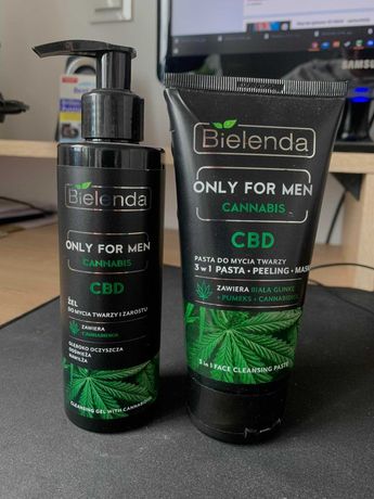 Żel i pasta do mycia twarzy BIELENDA only for MEN Cannabis CBD