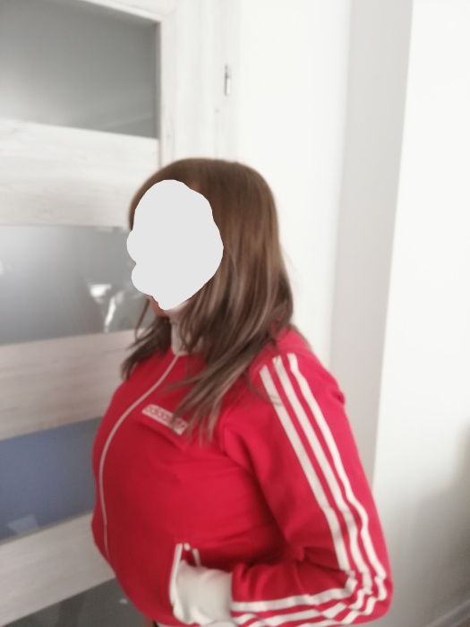 Bluza damska rozpinana ADIDAS czerwona rozmiar S