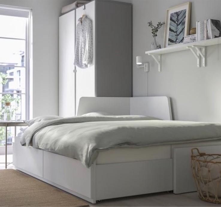 Fajne białe łóżko leżanka ikea flekke 80x200 na 160x200 stan super