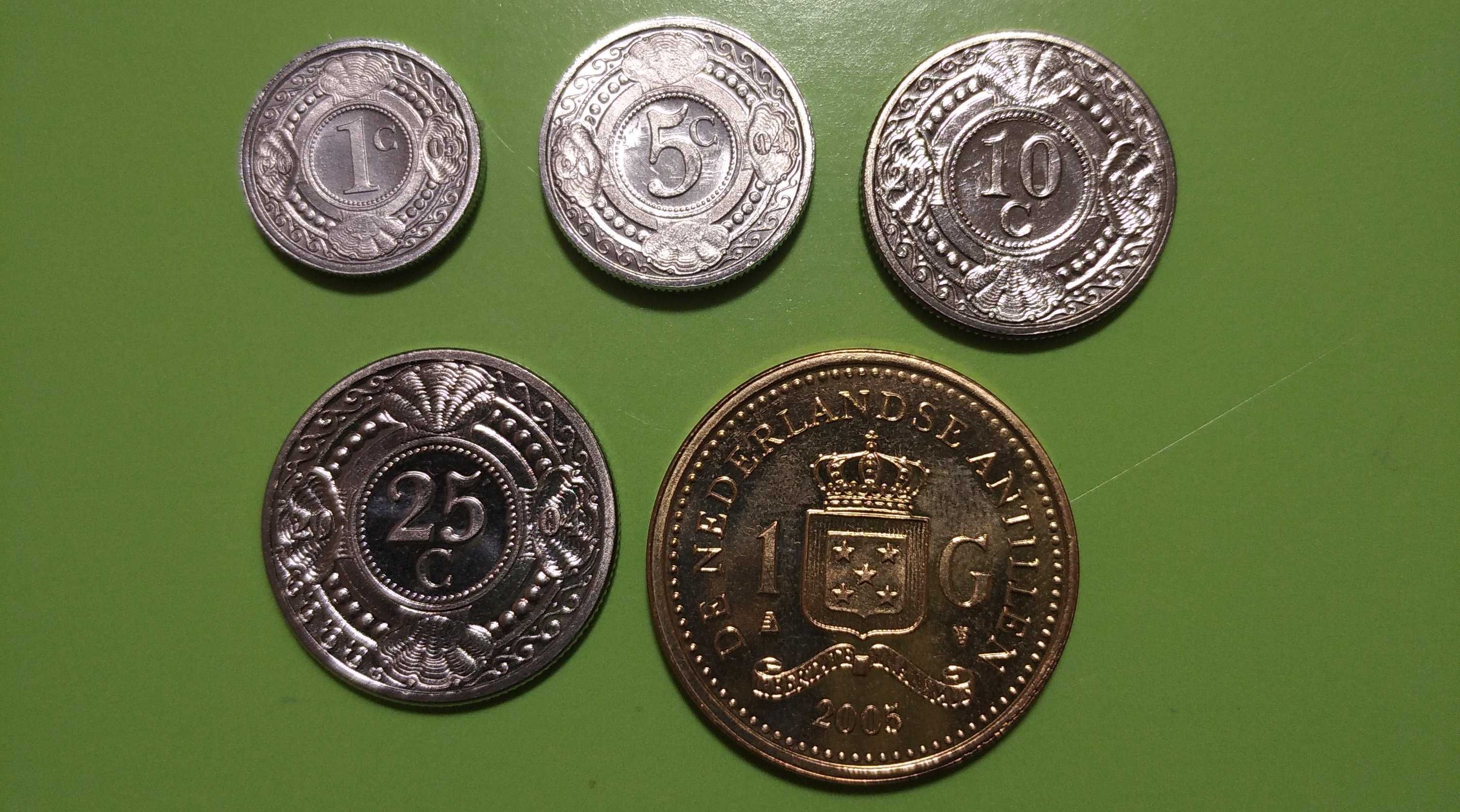 набір монет Нідерландські Антильські острови, 5 шт, банківський стан
