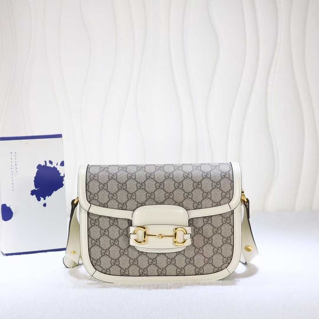 Gucci Horsebit 1955 Mini BagBeige/White
