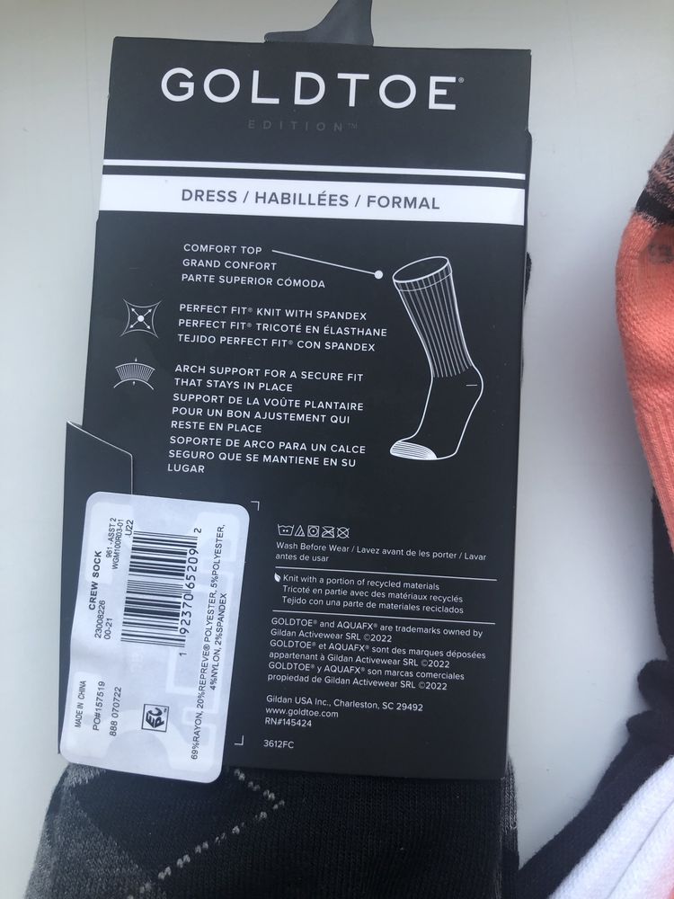 Шкарпетки жіночі Breathable і чоловічі Goldtoe США