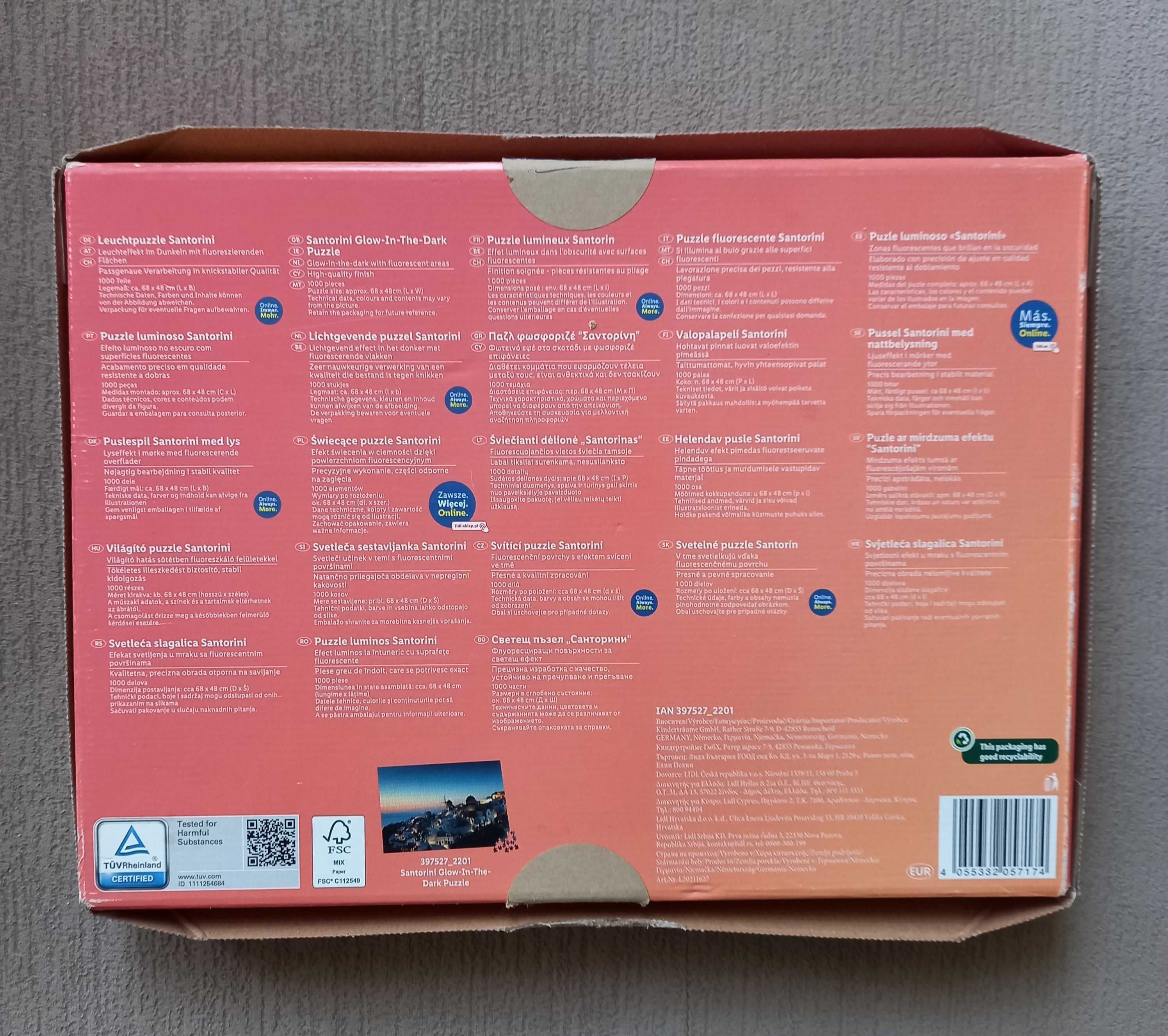 Świecące puzzle Santorini 1000 elementów