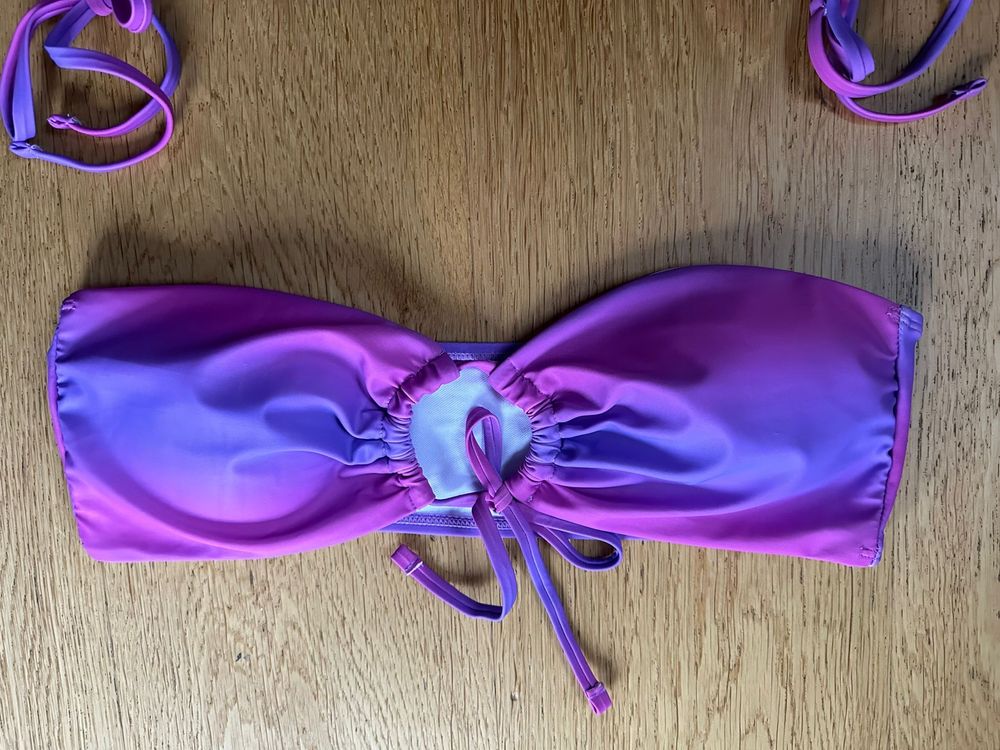 Bikini strój kąpielowy shein ombre fiolet róż nowe opaska L